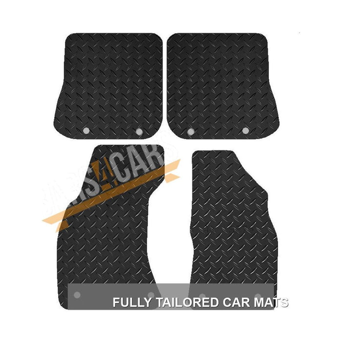 Fully Tailored Black Rubber Car Mats for Audi A4 97 Set of 4 With 8 Clips UKB4C  - Dynamic Drive