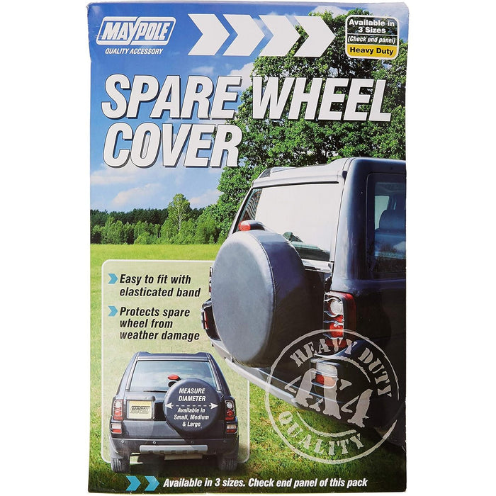 Maypole Black PVC 4x4 Rear Spare Wheel Protection Cover - 28" (710 mm) Diameter Maypole  - Dynamic Drive