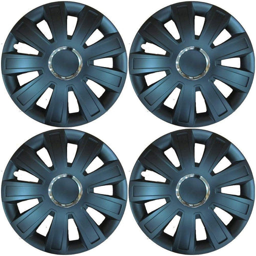 Simply SWT128 Inferno Car Wheel Trims, 15" Inches, Set of 4, Universal Fit Hub Caps, Quick & Easy Installation, High Impact Plastic - Black Town Parts  - Dynamic Drive