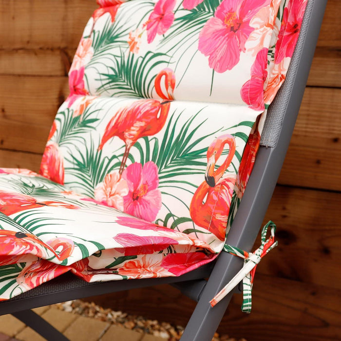 Garden Chair Sofa Flamingo Print Full Back & Base Pair Gardenwize  - Dynamic Drive