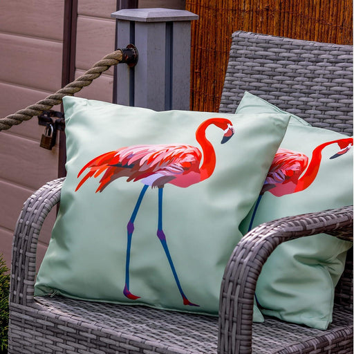 Garden Chair Sofa Flamingo Print Scatter Cushion Pair Gardenwize  - Dynamic Drive