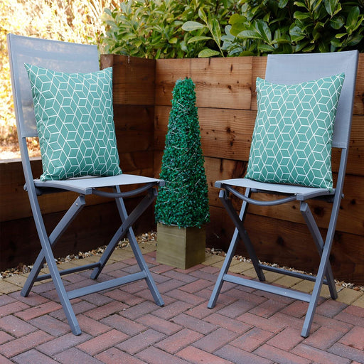 Garden Chair  Green Cube Print Scatter Cushion Pair Gardenwize  - Dynamic Drive