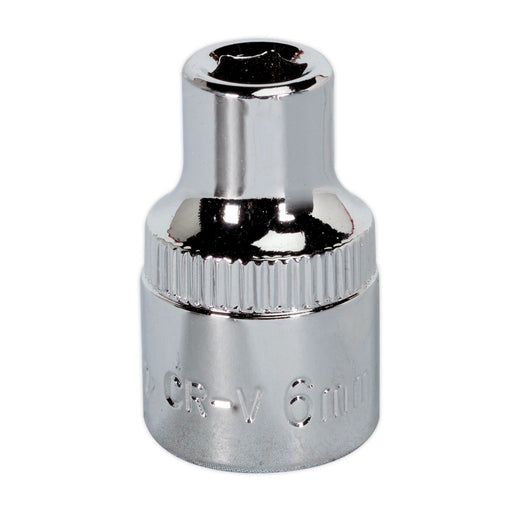 Sealey WallDrive Socket 6mm 3/8"Sq Drive Fully Polished SP3806 Sealey  - Dynamic Drive