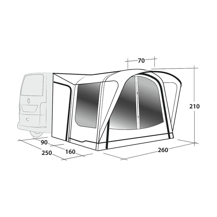 Outwell Newburg 160 Air Drive-Away Campervan Air Awning 175-200cm Outwell  - Dynamic Drive