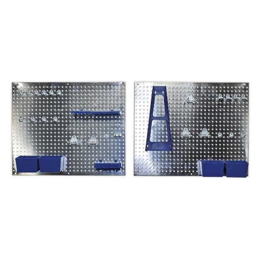 Siegen 34pc Wall Tool Storage Pegboard Set 460 x 560mm Garage Tool Rack Tidy Sealey  - Dynamic Drive