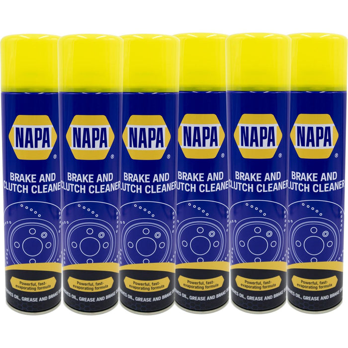 6 x Napa Brake Clutch Parts Cleaner Aerosol Spray Degreaser 600ML Napa  - Dynamic Drive