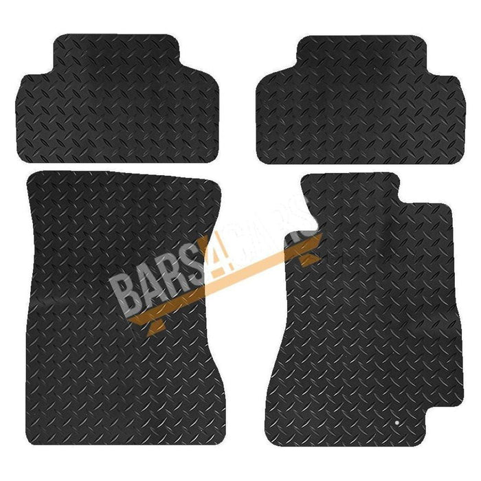 White Trim Tailored Black Rubber Car Mats for Toyota Supra Mk4 Set of 4 With 1 Clips UKB4C  - Dynamic Drive