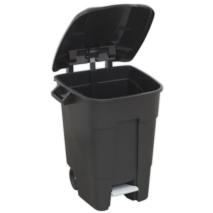 Sealey Refuse/Wheelie Bin with Foot Pedal 100L Black BM100P