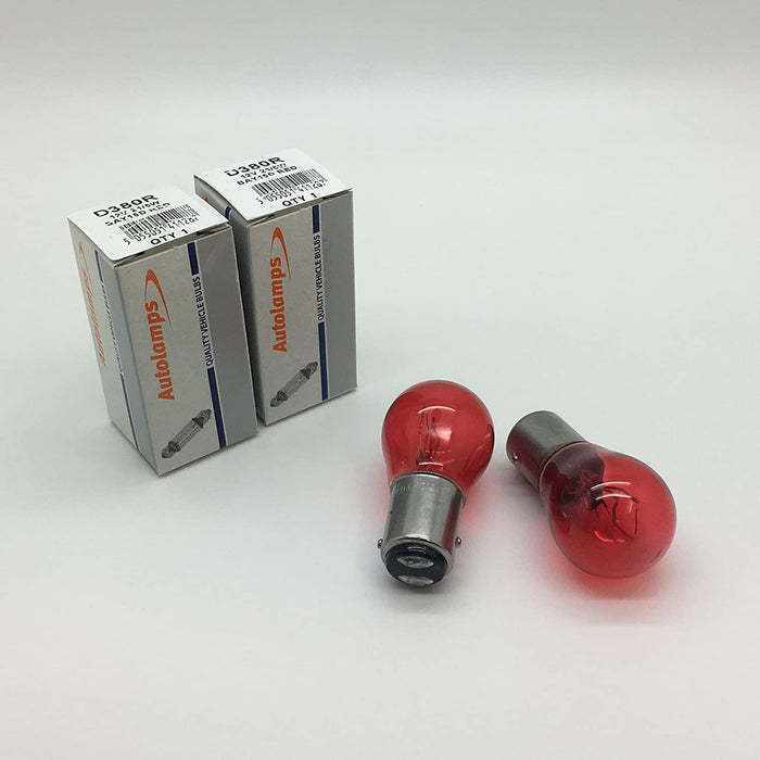 380 RED BRAKE LIGHT / TAIL LIGHT CAR BULB AutoLamps 12V 21/5w BAY15d - SINGLE PACK UKB4C  - Dynamic Drive