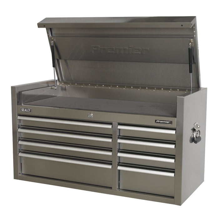 Sealey Topchest 8 Drawer 1055mm Stainless Steel Heavy-Duty PTB104008SS Sealey  - Dynamic Drive