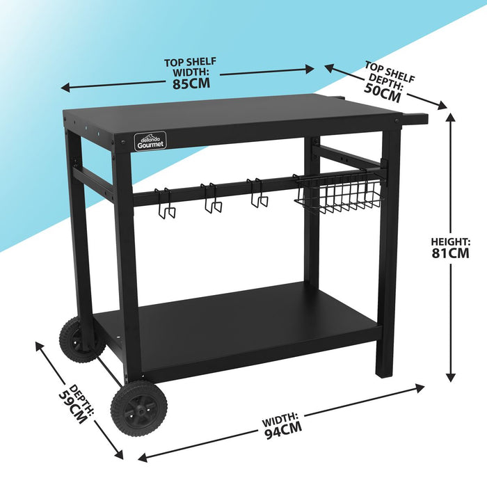 Dellonda BBQ & Plancha Trolley with Utensil Holder