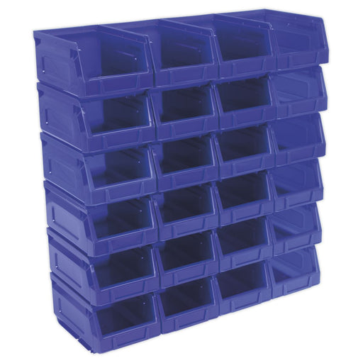 Sealey Plastic Storage Bin 105 x 165 x 85mm Blue Pack of 24 TPS224B Sealey  - Dynamic Drive