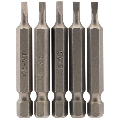 Draper Plain Slot Insert Bit, 3mm, 1/4" Hex, 50mm Long (Pack of 5) 64267 Draper  - Dynamic Drive