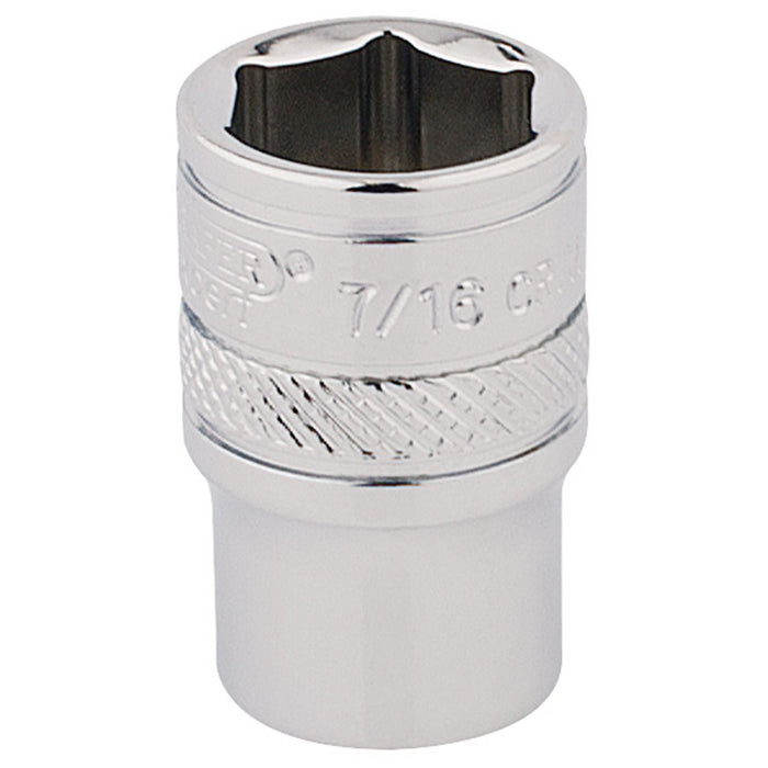 Draper HI-TORQ 6 Point Socket, 1/4" Sq. Dr., 7/16" 48942