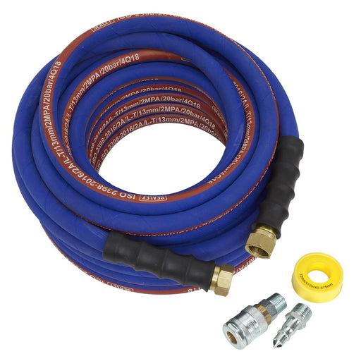 AIR HOSE KIT 15M X 13MM HIGH FLOW WITH 100 SERIES Sealey  - Dynamic Drive