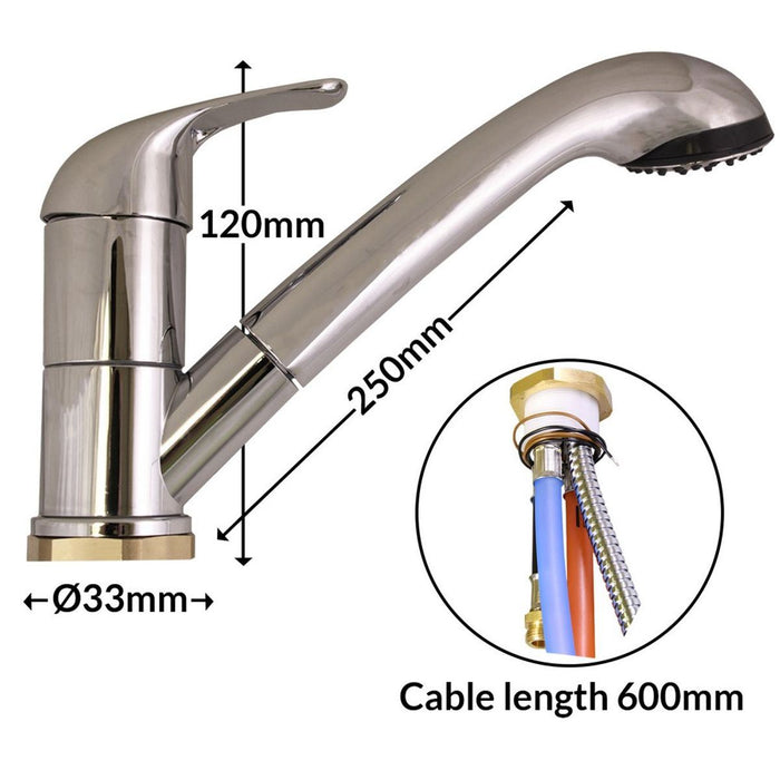 Single Lever Kama Julia Shower Mixer for Caravan/Motorhome Nova  - Dynamic Drive