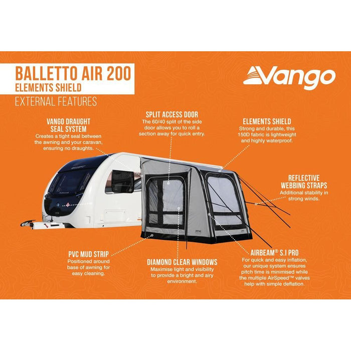 Vango Balletto Air 200 Elements Shield Caravan Awning Vango  - Dynamic Drive