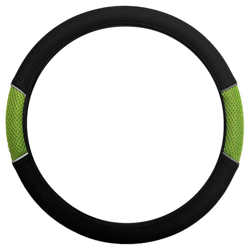 Green Black Steering Wheel Cover Soft Grip Mesh Look for Renault Clio All Models UKB4C  - Dynamic Drive