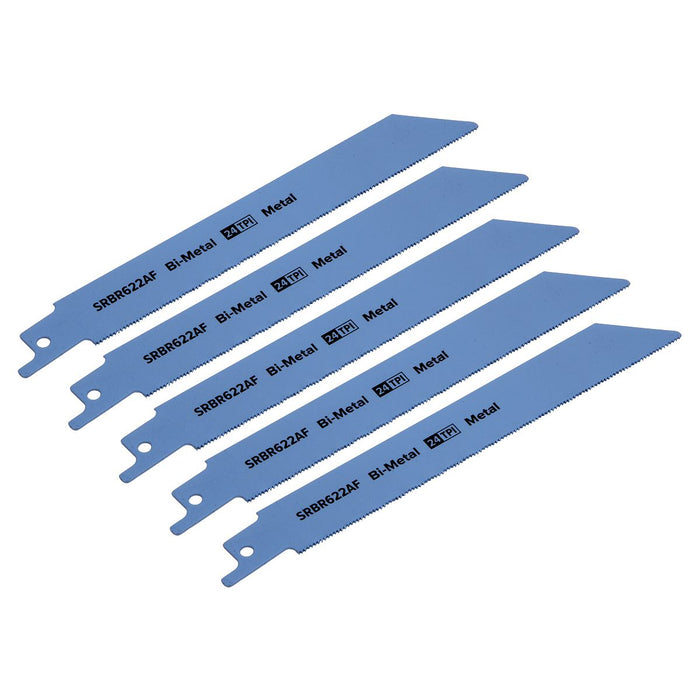 Sealey Reciprocating Saw Blade Metal 150mm 24tpi Pack of 5 SRBR622AF