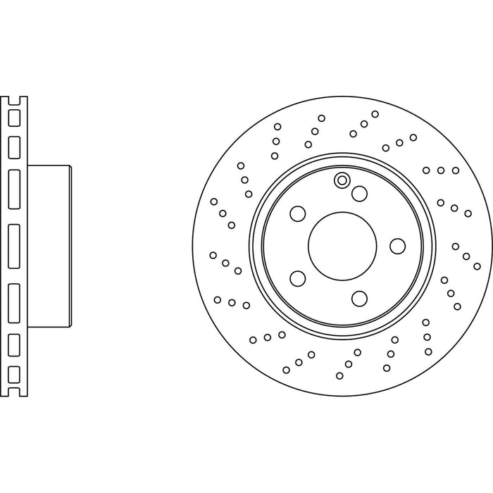 Genuine APEC Front Brake Discs & Pads Set Perforated for Mercedes-Benz S-Class