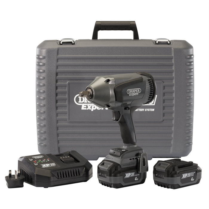 Draper XP20 20V Brushless High-Torque Impact Wrench, 1/2" Sq. Dr., 1000Nm, 2 x 4 Draper  - Dynamic Drive