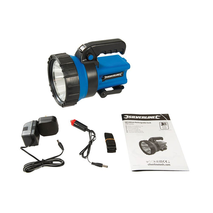 Silverline 5W Lithium Rechargeable Torch 200 Lumen