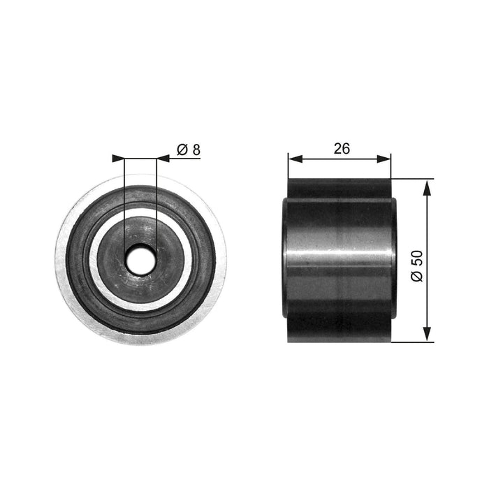 Gates Drivealign Idler fits Citroen Relay HDi 29 HDi 33 HDi 35 - 2.2 - 02-06 T36