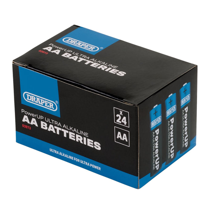 Draper PowerUP Ultra Alkaline AA Batteries (Pack of 24) 03973