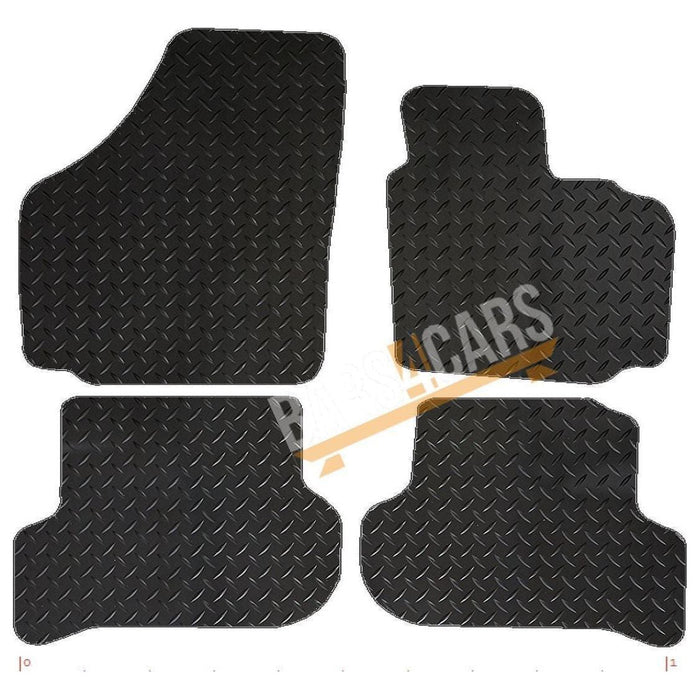 White Trim Tailored Black Rubber Car Mats for Seat Altea Xl 06 ON Set of 4 UKB4C  - Dynamic Drive