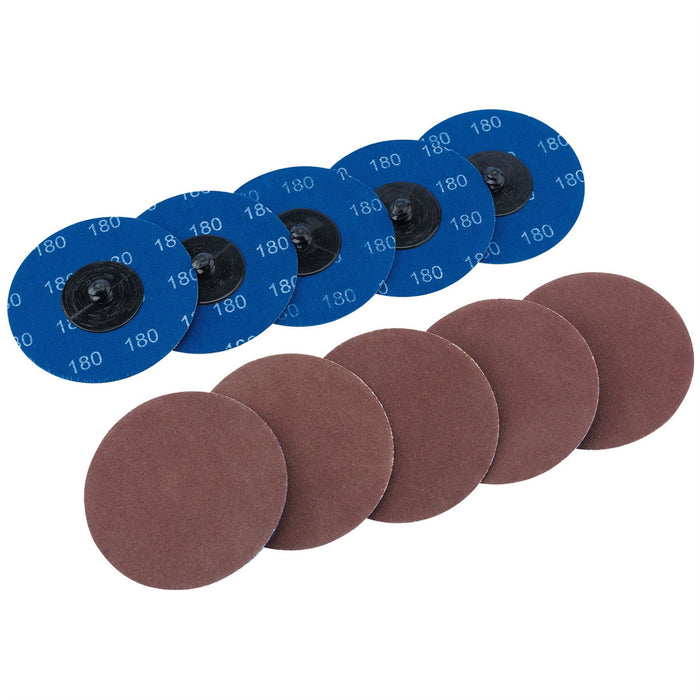 Draper Aluminium Oxide Sanding Discs, 75mm, 180 Grit (Pack of 10) 75618