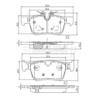 Genuine Borg & Beck Brake Pads Rear fits S90 V90 16 0316 BBP2657 Borg & Beck  - Dynamic Drive