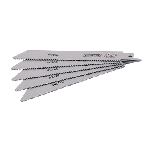 Draper Bi-metal Reciprocating Saw Blades for Metal, 150mm, 10-14tpi (Pack of 5) Draper  - Dynamic Drive