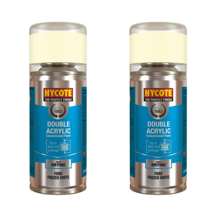 2x Hycote Aerosol Paint for Ford Frozen White 150ml Hycote  - Dynamic Drive