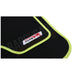 4 x Black Carpet Floor Mats w Green Trim fits Renault Espace Laguna Scenic Modus UKB4C  - Dynamic Drive