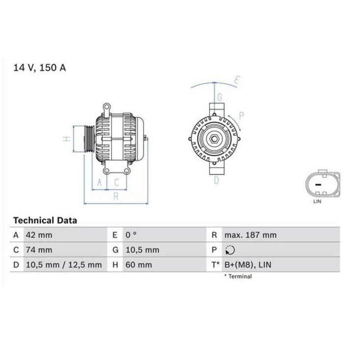 Bosch Reman Alternator 8233 0986082330