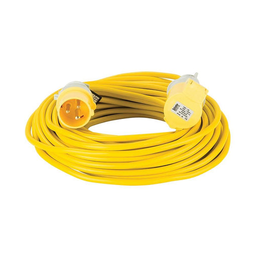 Defender Extension Lead Yellow 1.5mm2 16A 25m 110V Defender  - Dynamic Drive