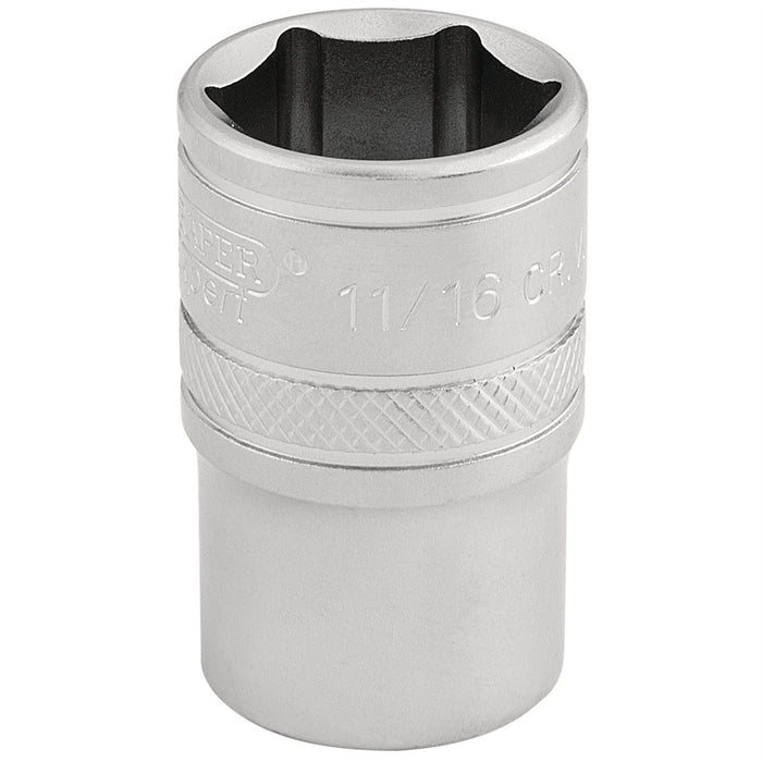 Draper 6 Point Imperial Socket, 1/2" Sq. Dr., 11/16" 16630 Draper  - Dynamic Drive