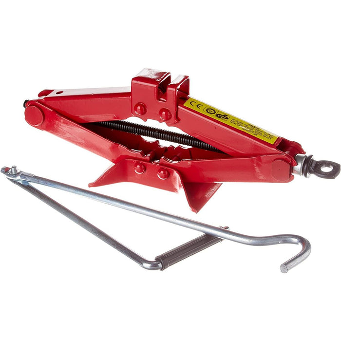 1 Ton Scissor Jack Lift Wind Up For Car Vehicle Van Home Garage Emergency Red UK