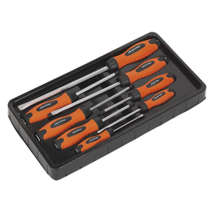 Sealey Screwdriver Set 8pc Hammer-Thru Hi-Vis Orange HV004 Sealey  - Dynamic Drive