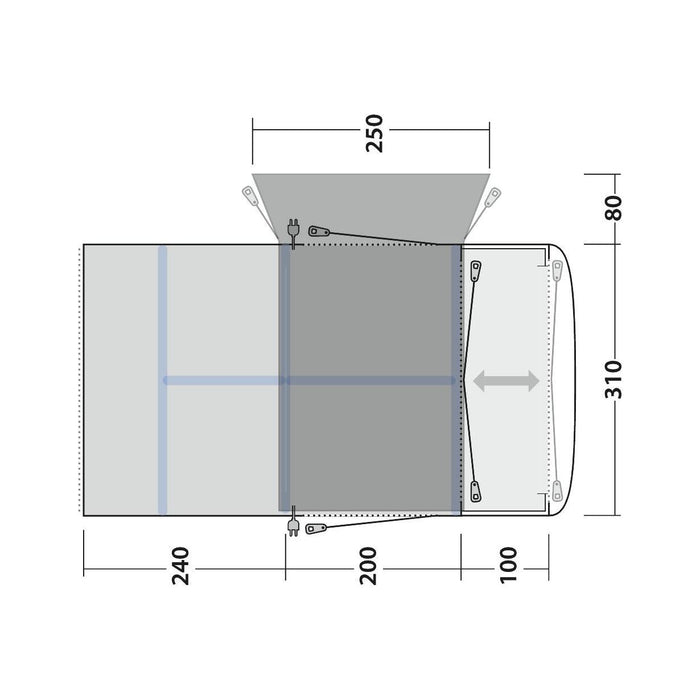 Outwell Jonesville 440SA Flex Drive-Away Awning Campervan 175 - 200 cm Outwell  - Dynamic Drive