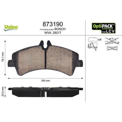 Genuine Valeo Optipack For Lcv Brake Pads Fits Mb Sprinter Valeo  - Dynamic Drive