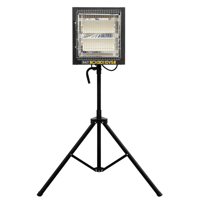 Sealey Ceramic Heater with Tripod Stand 1.2/2.4kW 110V CH30110VS Sealey  - Dynamic Drive