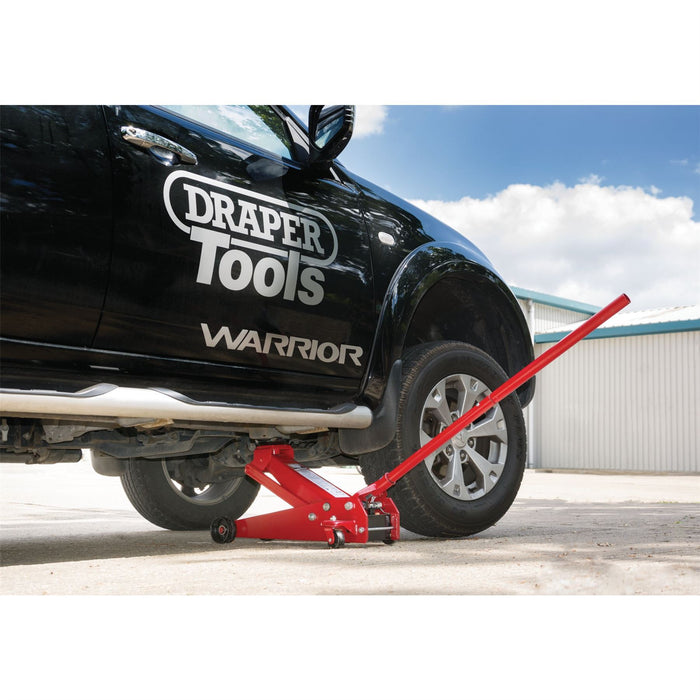 Draper Heavy Duty Garage Trolley Jack, 3 Tonne, Red 60977