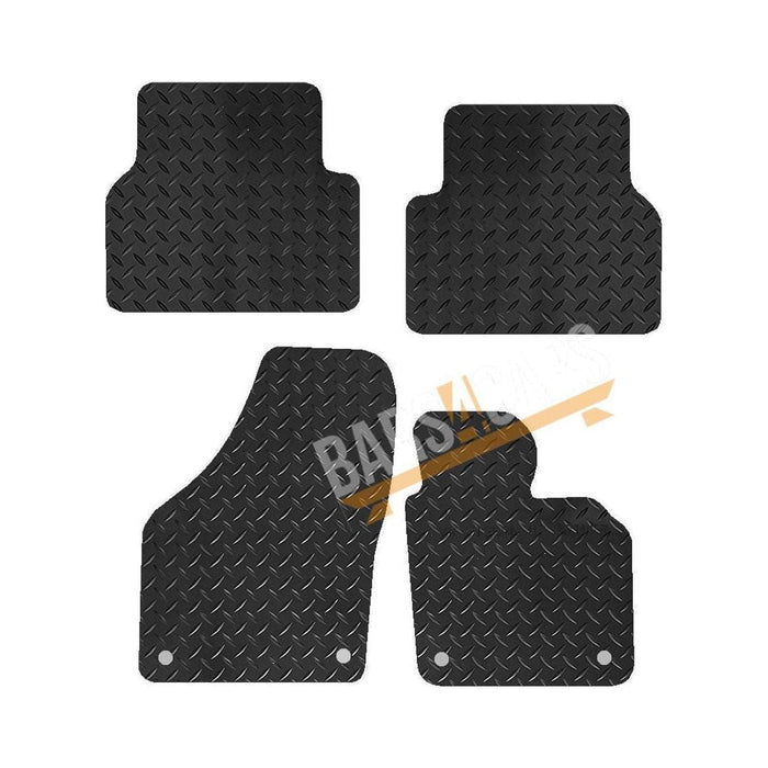 Blue Trim TailoBlue Black Rubber Car Mats for Vw Tiguan 07 ON Set of 4 With 4 Clips UKB4C  - Dynamic Drive