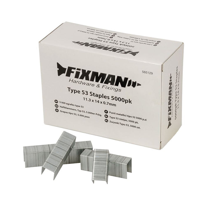 Fixman Type 53 Staples 5000pk 11.25 x 14 x 0.75mm