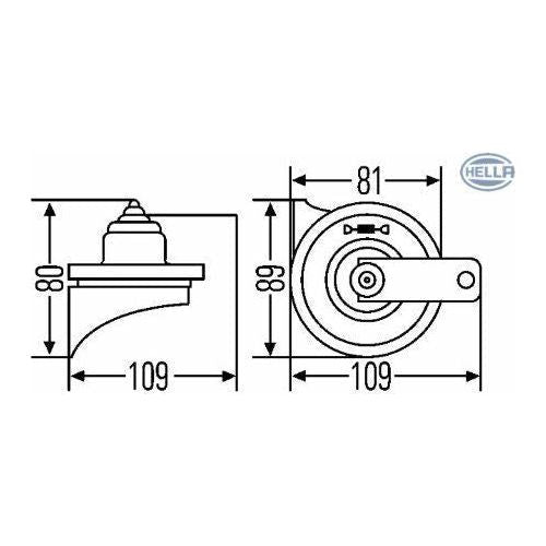 Hella Trumpet Horn HELLA STYLE HORN TE24 12V 110dB(A) High Tone Quantity: 1 3FG 007 424-011 Hella  - Dynamic Drive