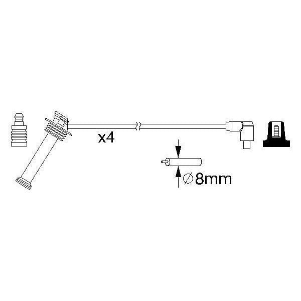 Genuine Bosch Ignition Lead B208 fits Ford Fiesta - 1.2 - 08-17 0986357208