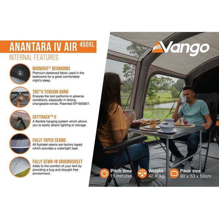 Vango Anantara IV Air 450XL Cloud Grey Tent 4 Berth Vango  - Dynamic Drive