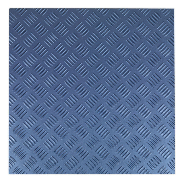 Sealey Vinyl Floor Tile with Peel & Stick Backing Blue Treadplate Pack of 16 Sealey  - Dynamic Drive