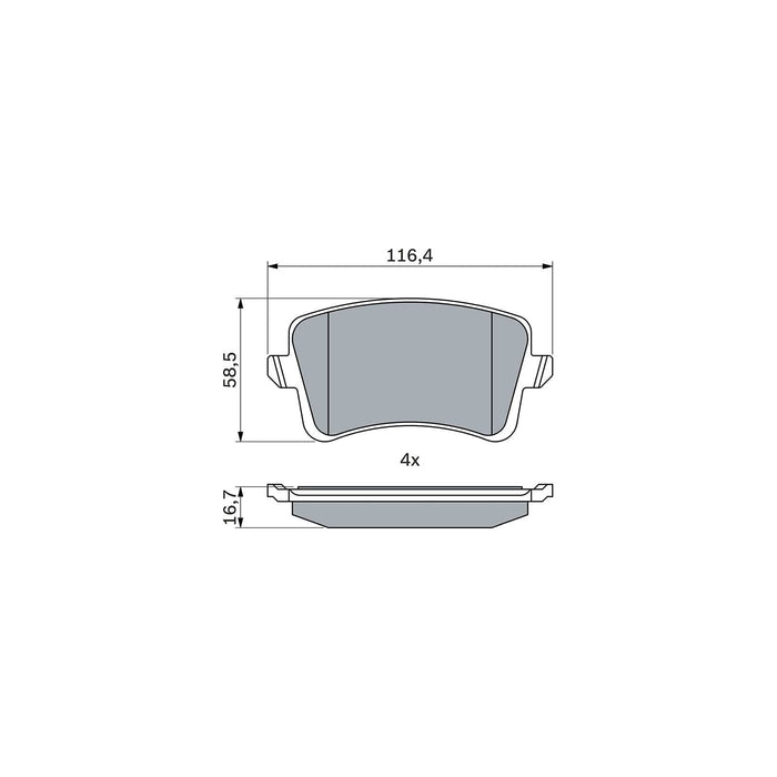 Genuine Bosch Brake Pad Set Bp1126 fits Audi A4 TDi - 2.0 - 07-15 0986494254